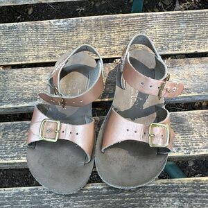 Rose Gold Leather Sandals Toddler